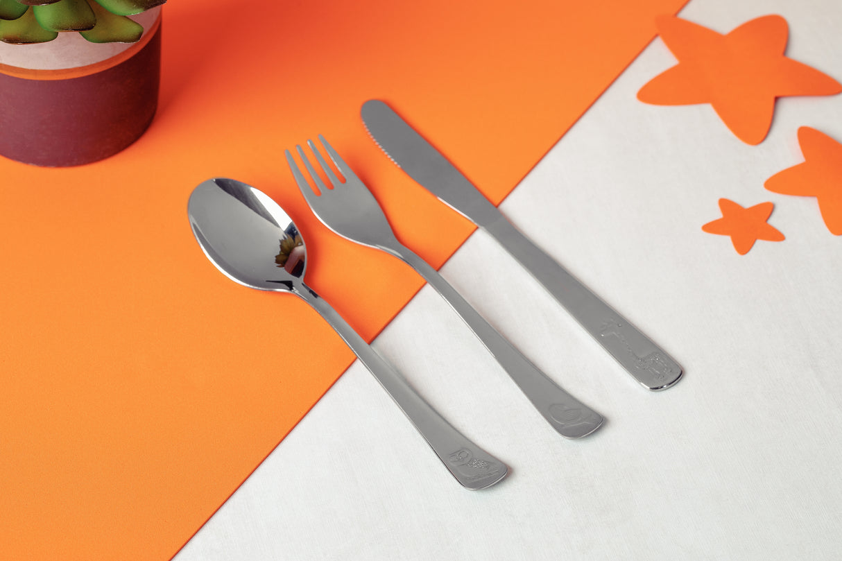 Baby Friends 3-Piece Stainless Steel Baby Cutlery Set
