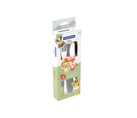 Baby Friends 2-Piece Stainless Steel Baby Cutlery Set