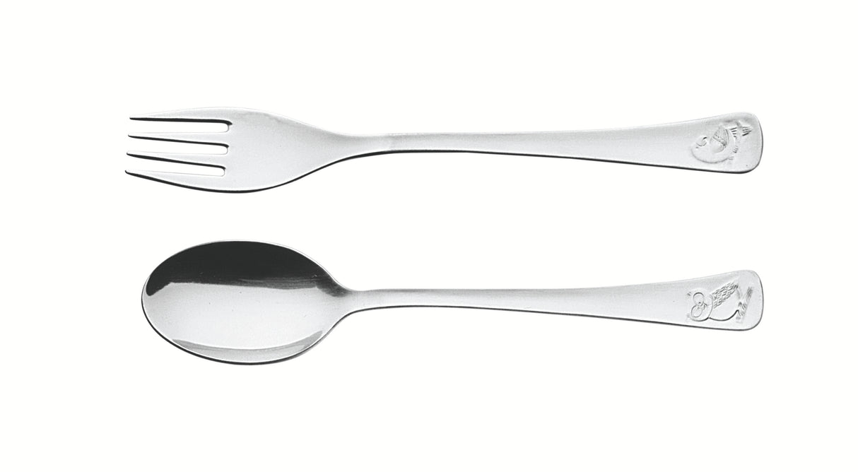 Baby Friends 2-Piece Stainless Steel Baby Cutlery Set