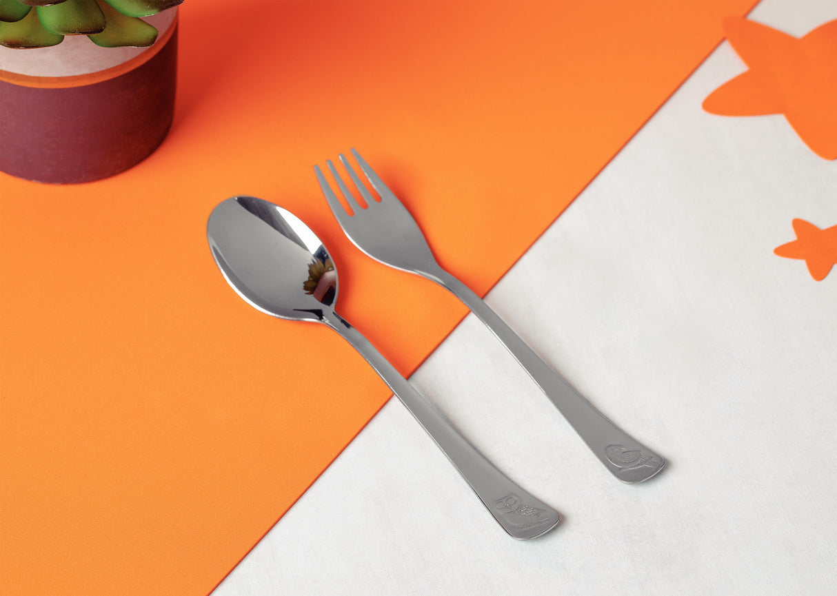 Baby Friends 2-Piece Stainless Steel Baby Cutlery Set