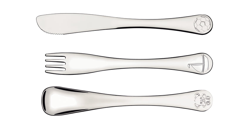 Load image into Gallery viewer, Tramontina Le Petit stainless steel children&#39;s flatware set, 3 pc set
