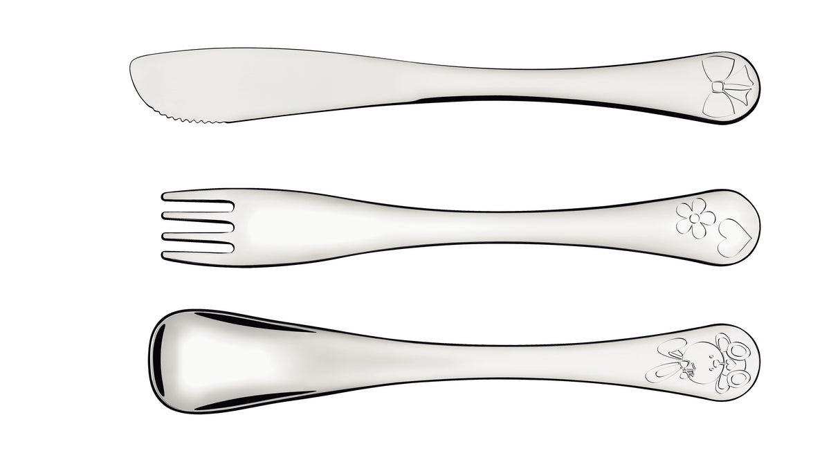 Le Petit 3-Piece Stainless Steel Chidren Flatware Set for Girls