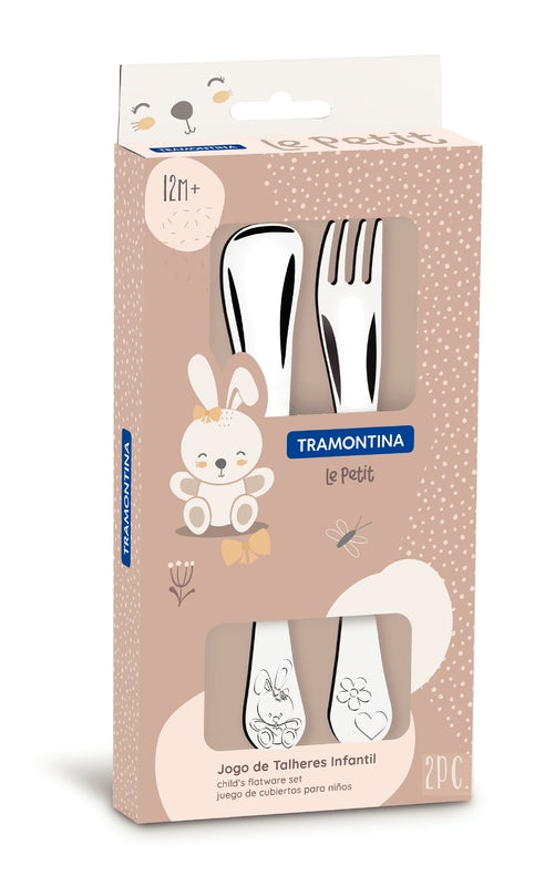 Le Petit 2-Piece Stainless Steel Chidren Flatware Set for Girls