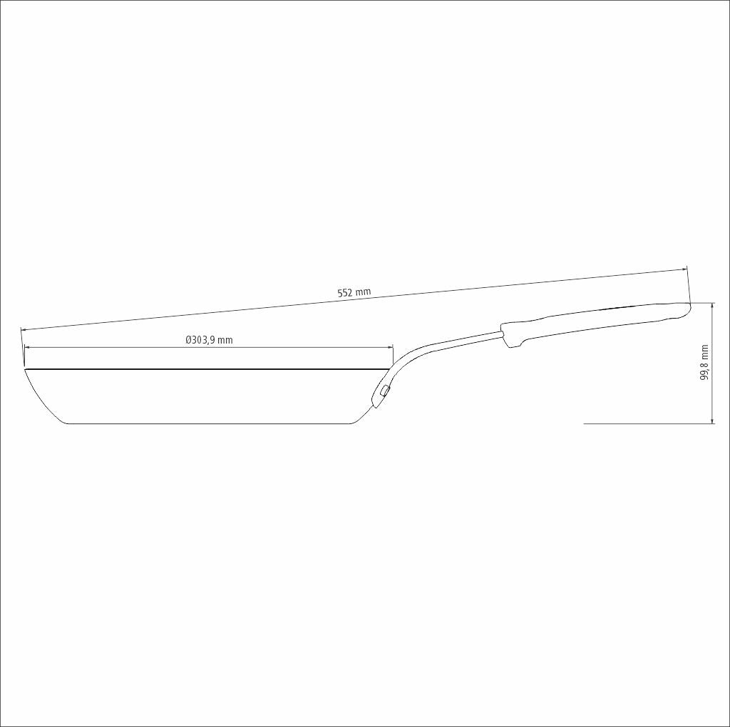 Professional Iron Skillet Grill, 30cm, 2.4L