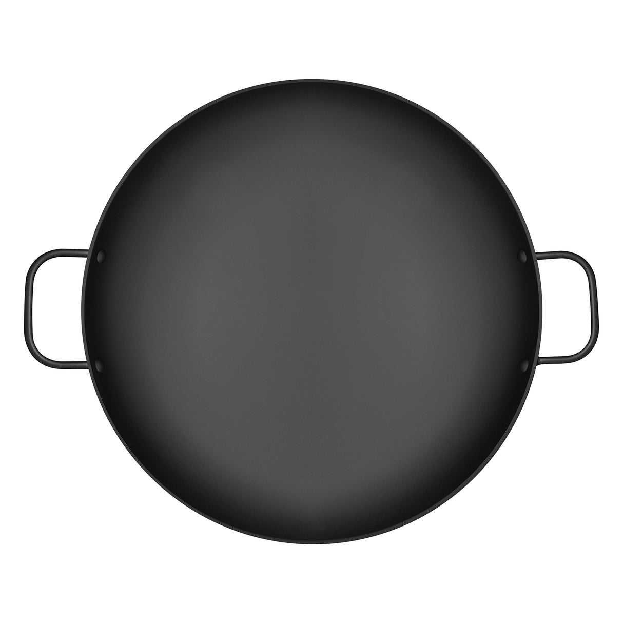 Churrasco Black Nitrocarburized Carbon Steel Round Griddle Pan, 40cm