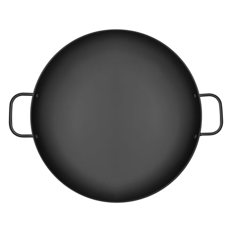 Churrasco Black Nitrocarburized Carbon Steel Round Griddle Pan, 40cm