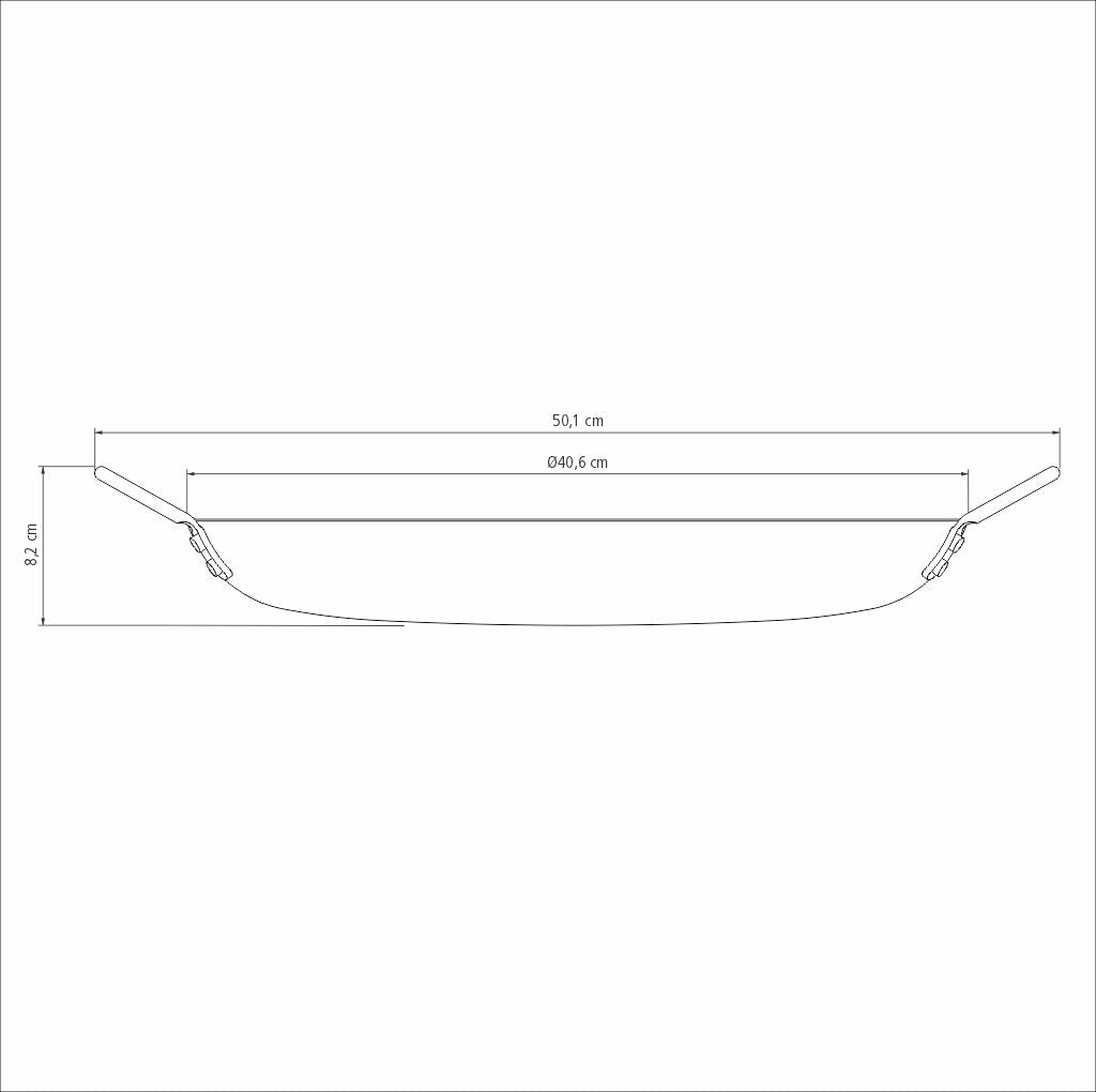 Churrasco Black Nitrocarburized Carbon Steel Round Griddle Pan, 40cm