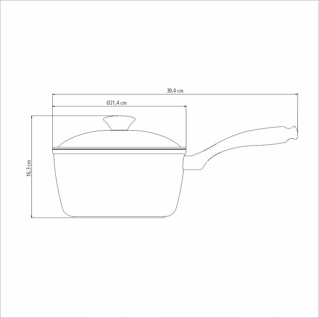 Lyon Black Sauce Pan, 20cm, 2.8L
