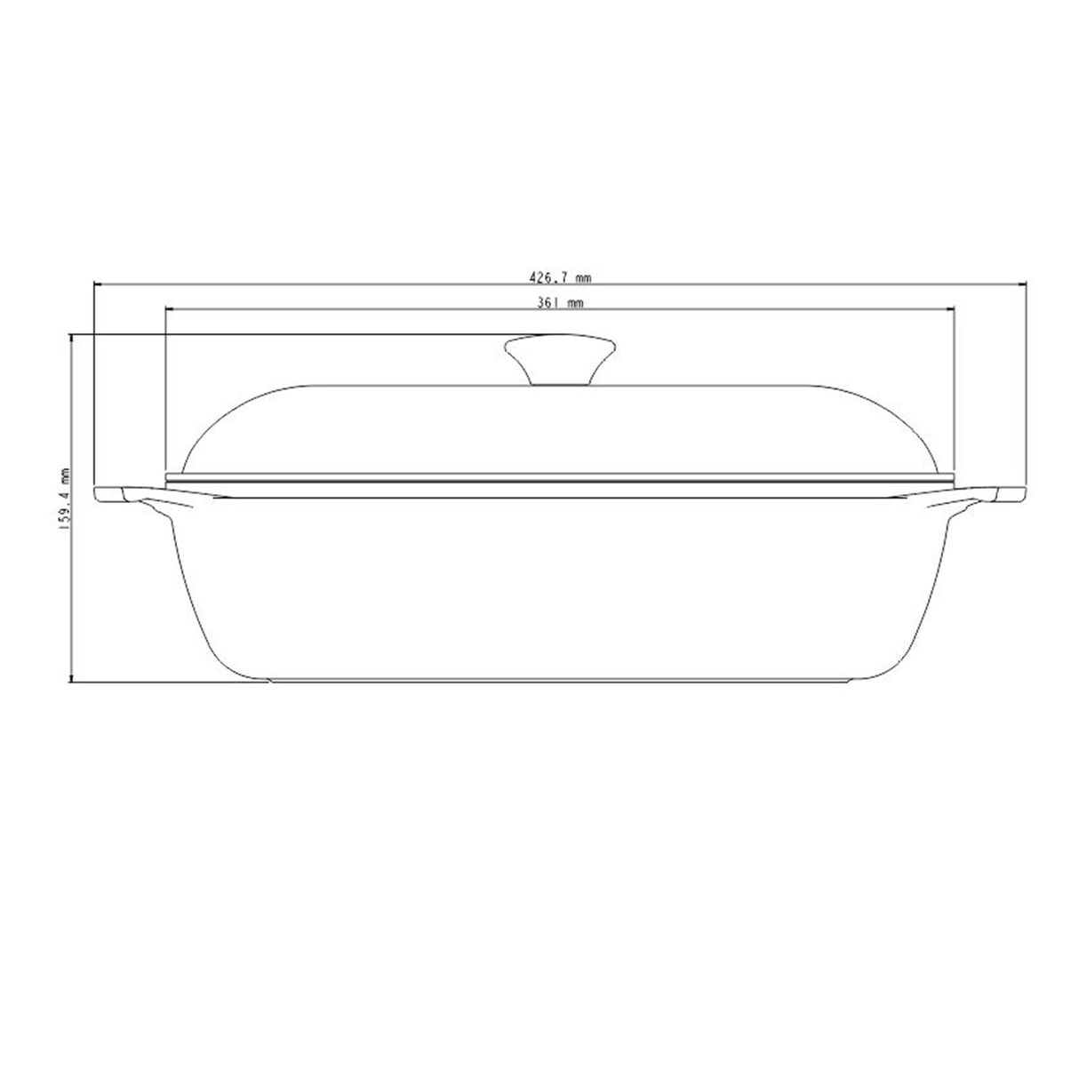 Lyon Black Square Pot, 28cm, 5.5L