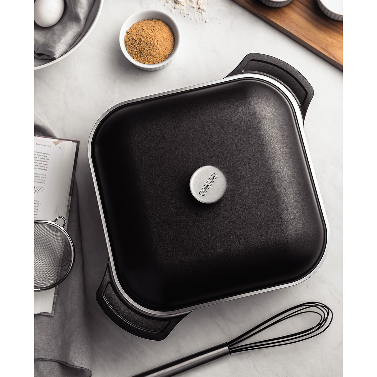 Lyon Black Square Pot, 28cm, 5.5L