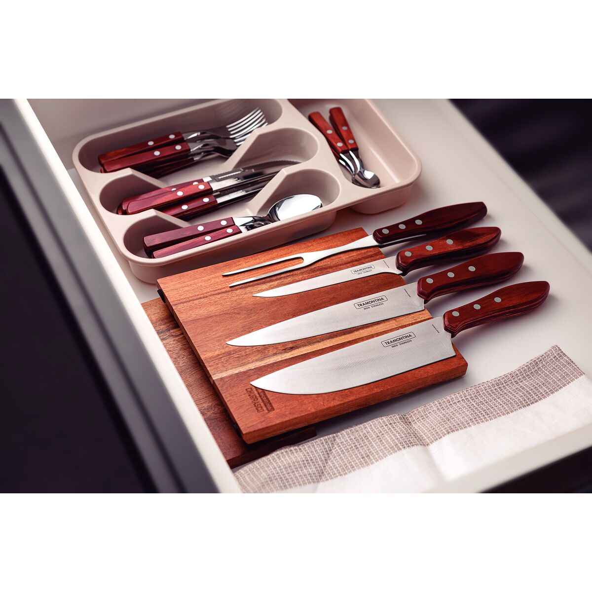 Churrasco Polywood 5-Piece Knife Block, Brown