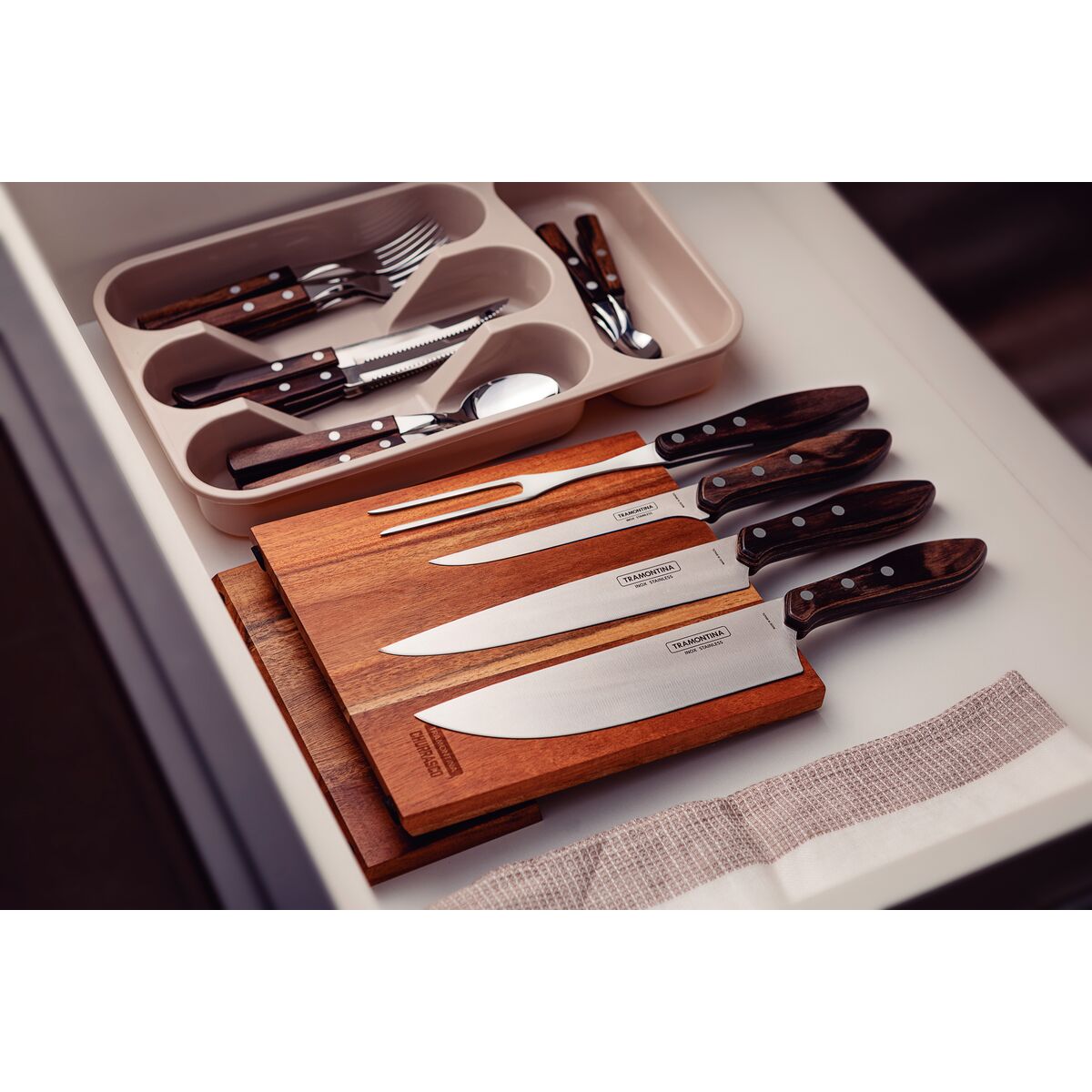 Churrasco Polywood 5-Piece Knife Block, Brown