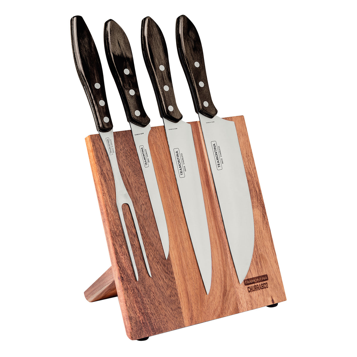 Churrasco Polywood 5-Piece Knife Block, Brown