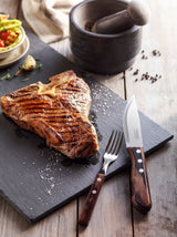 Churrasco Polywood 4-Piece Jumbo Steak Knife Set, Brown