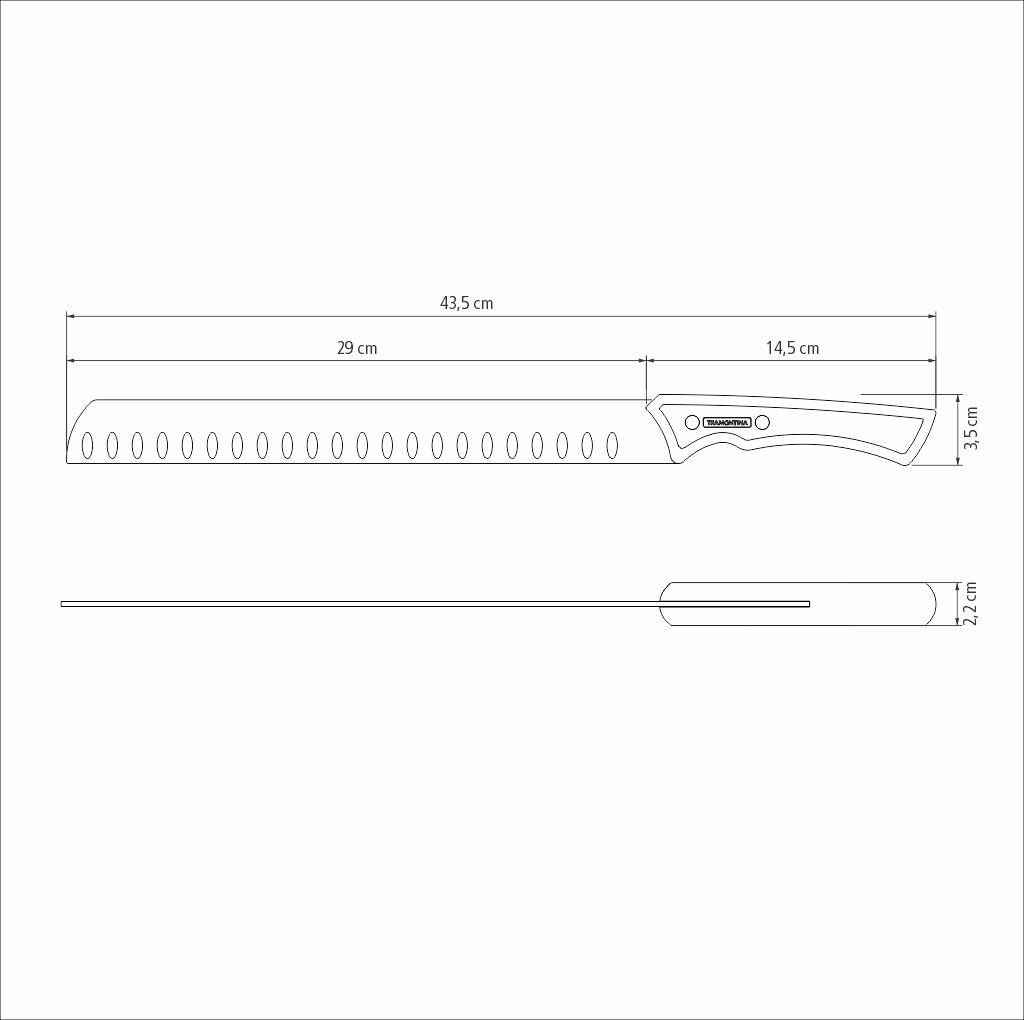 Churrasco Black Brisket Slicer Plain Edge, 12" - FSC Certified