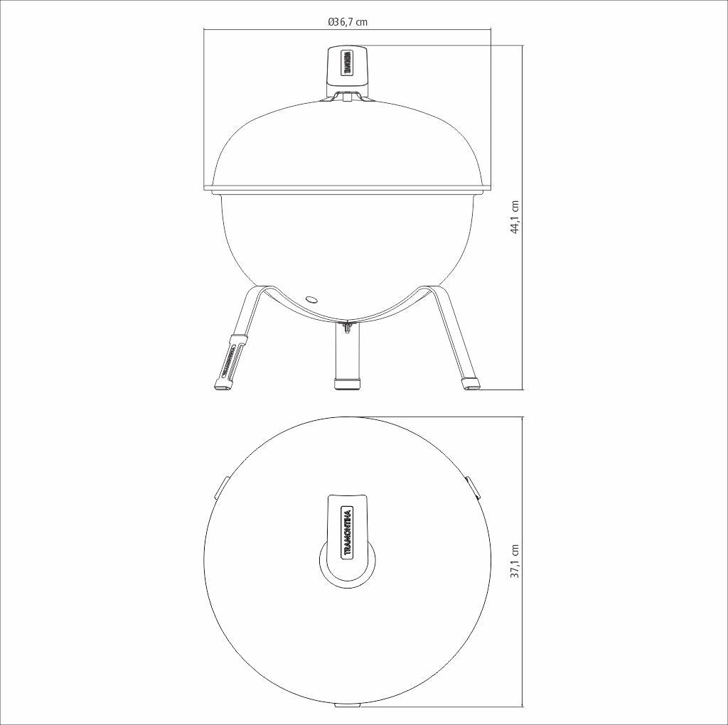 Charcoal Barbecue Grill, 32L
