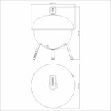 Charcoal Barbecue Grill, 32L