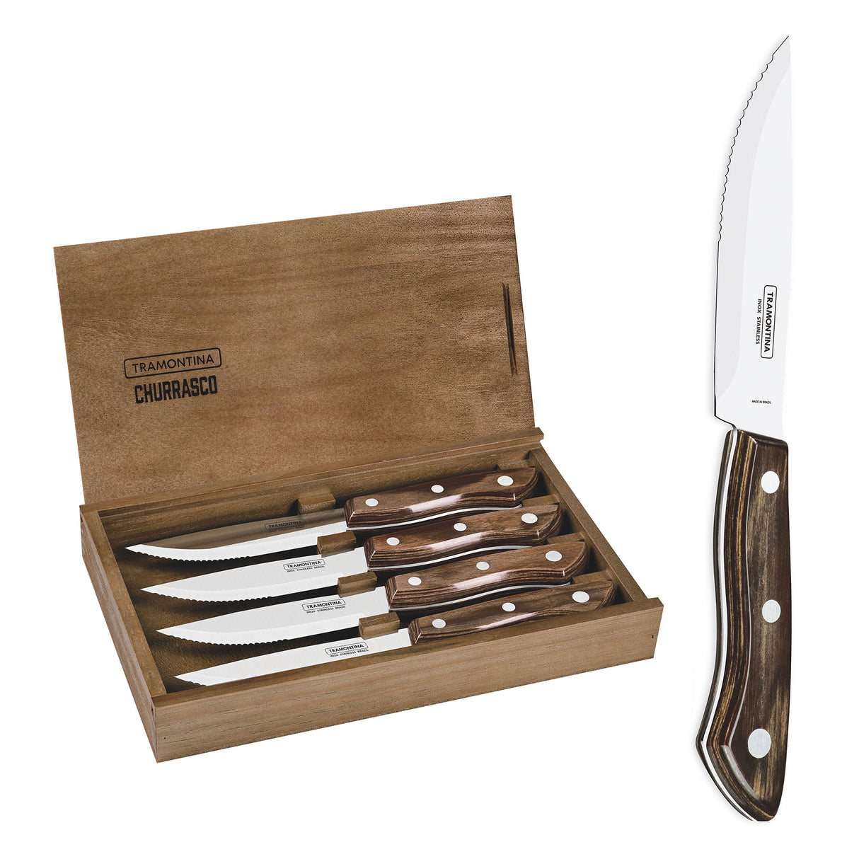 Churrasco Premium 4-Piece Bueno Steak Knife Set - FSC Certified