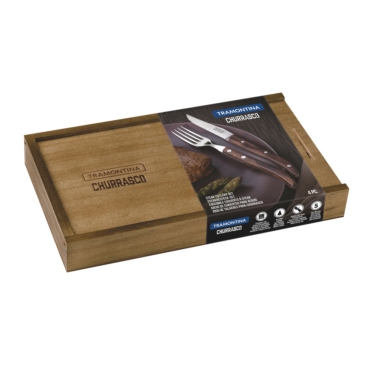 Churrasco Premium 4-Piece Paisano Cultery Set - FSC Certified