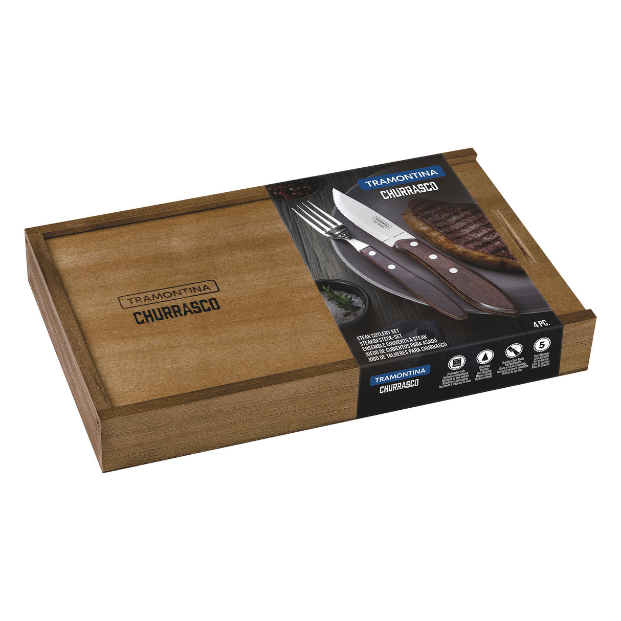 Churrasco Premium 4-Piece Fandango Steak Knife Set - FSC Certified