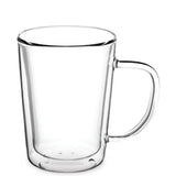 2-Piece Double Wall Glass Coffee Cup with Handles Set, 250ml