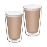 2-Piece Double Wall Glass Latte Cup Set, 330ml