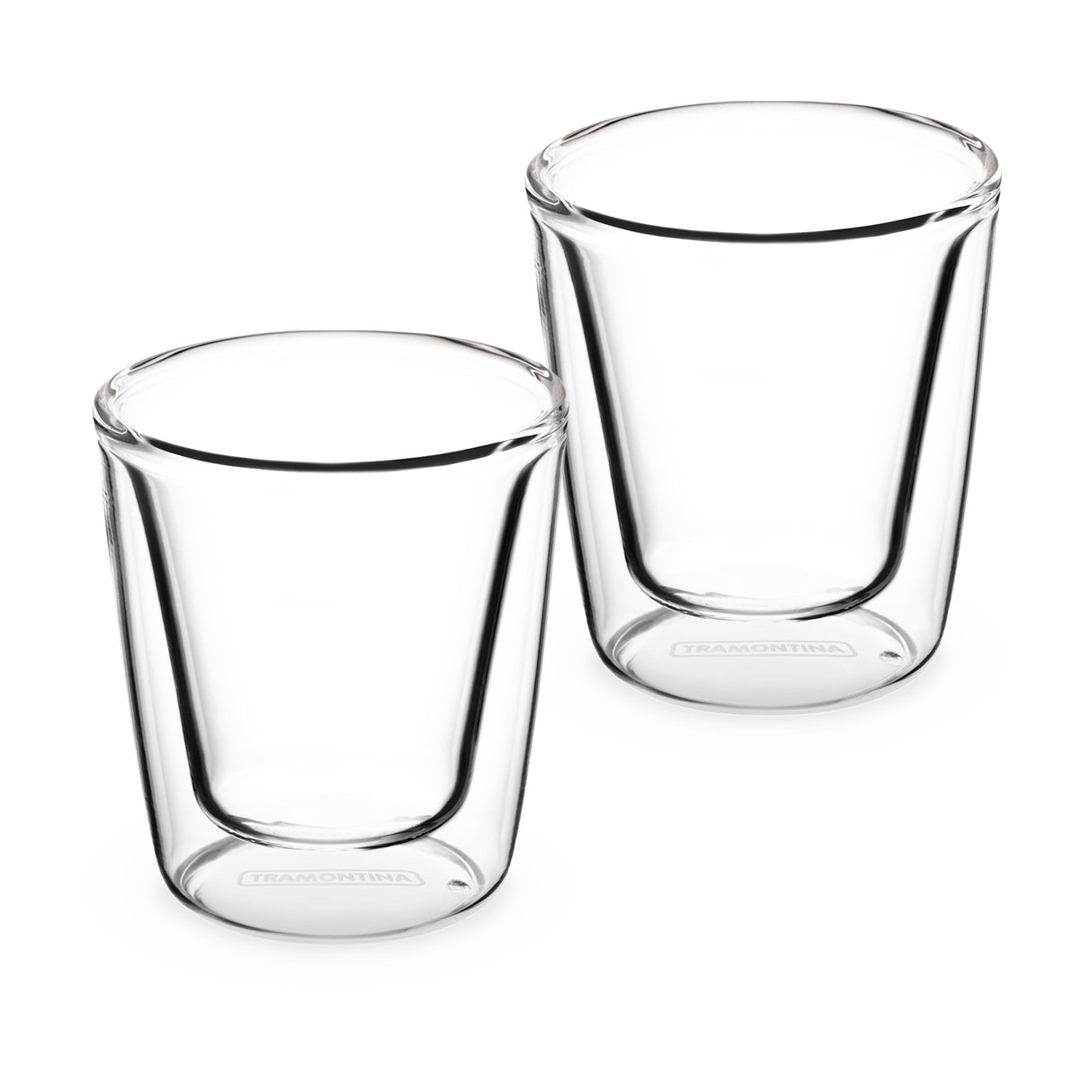 2-Piece Double Wall Glass Espresso Cup Set, 85ml