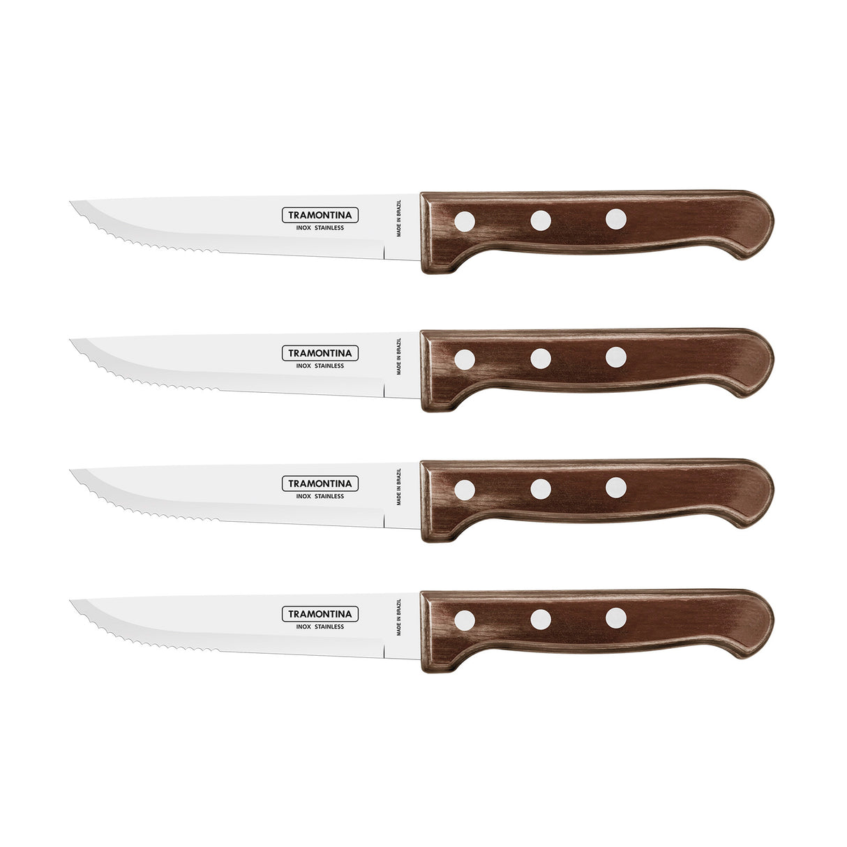 Churrasco Polywood 4-Piece Gaucho Steak Knife Set, Brown