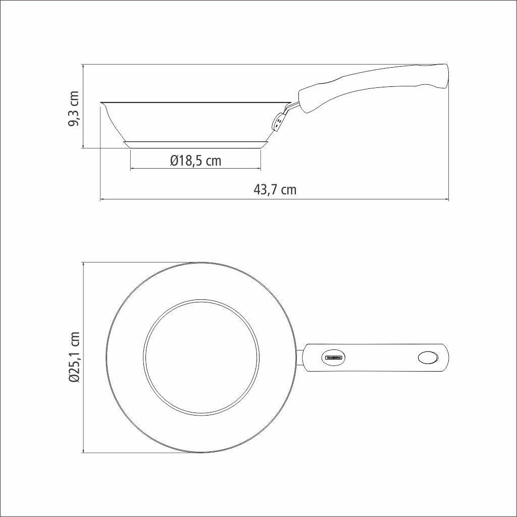 Solar Non-Stick Stainless Steel Shallow Frying Pan, 24cm, 2.1L