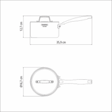 Grano Try-Ply Clad Stainless Steel Sauce Pan, 16cm, 1.7L