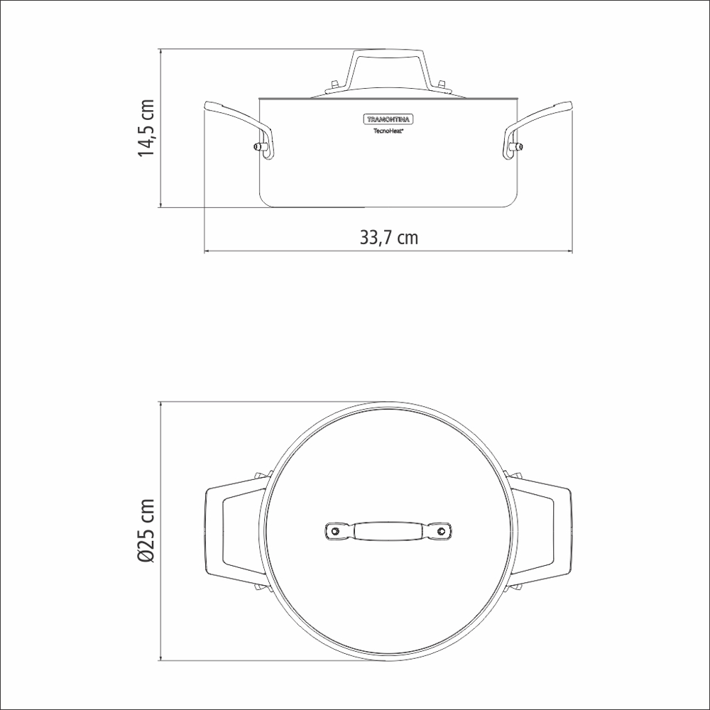 Grano Try-Ply Clad Stainless Steel Shallow Casserole, 24cm, 4.4L
