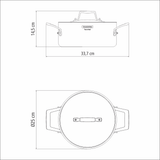 Grano Try-Ply Clad Stainless Steel Shallow Casserole, 24cm, 4.4L