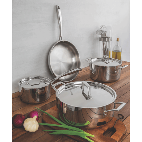 Grano Try-Ply Clad Stainless Steel Deep Casserole, 20cm, 3.5L