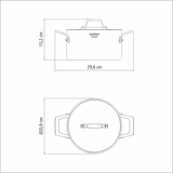 Grano Try-Ply Clad Stainless Steel Deep Casserole, 20cm, 3.5L