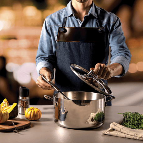 Grano Try-Ply Clad Stainless Steel Deep Casserole, 24cm, 5.8L