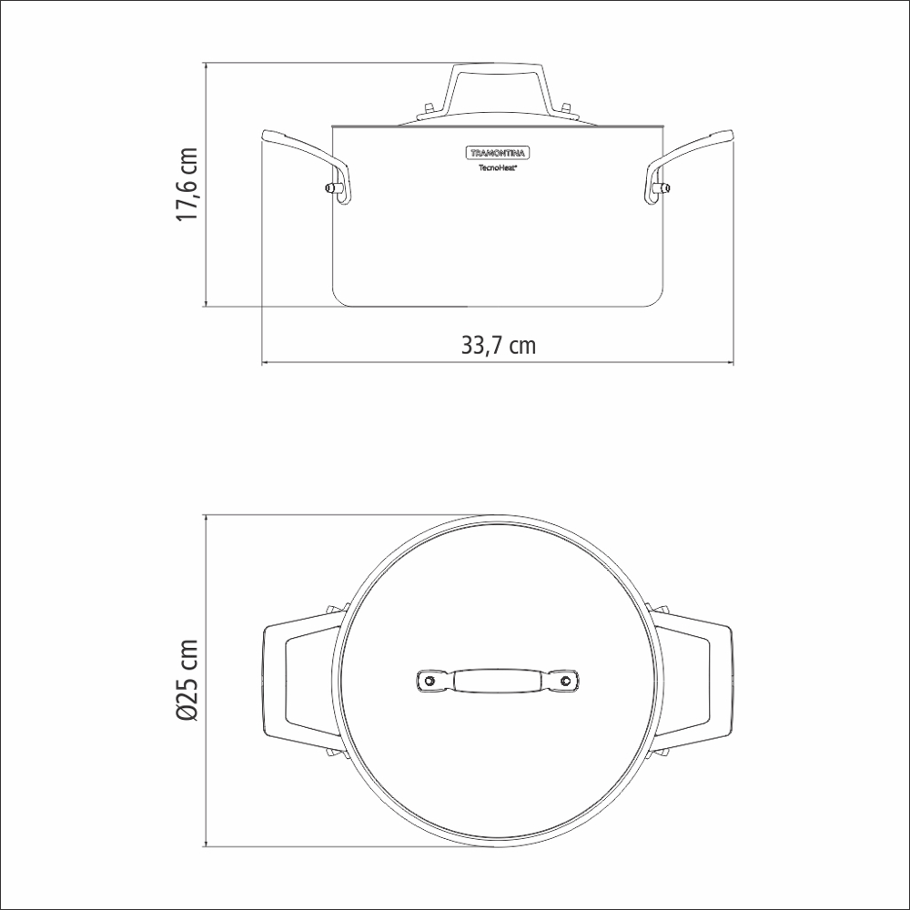 Grano Try-Ply Clad Stainless Steel Deep Casserole, 24cm, 5.8L