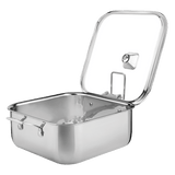 Grano Try-Ply Clad Stainless Steel Square Casserole, 28cm, 7.3L