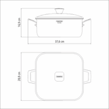Grano Try-Ply Clad Stainless Steel Square Casserole, 28cm, 7.3L