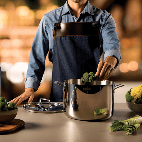 Grano Try-Ply Clad Stainless Steel Stock Pot, 24cm, 7.7L