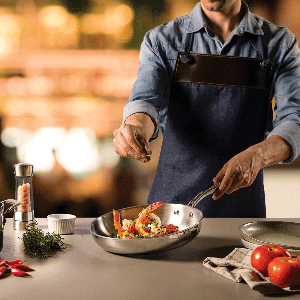 Grano Try-Ply Clad Stainless Steel 3-Piece Frying Pan Bundle, 20cm, 26cm and 30cm