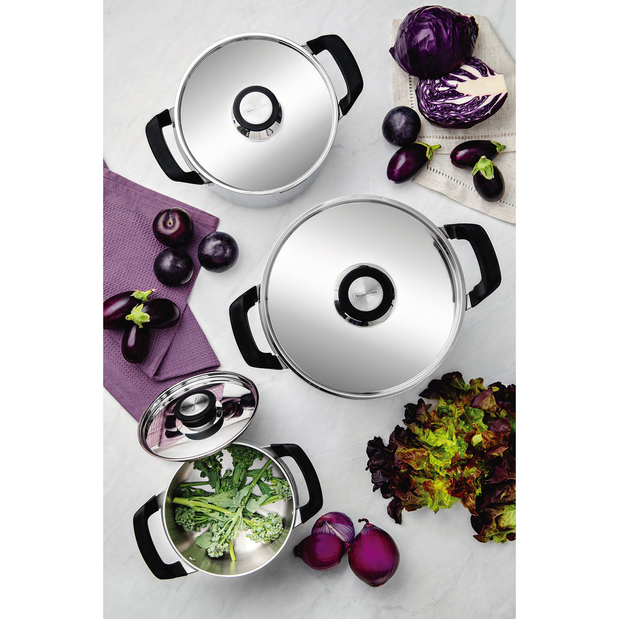 Grano Compact Try-Ply Clad Stainless Steel 3-Piece Cookware Set