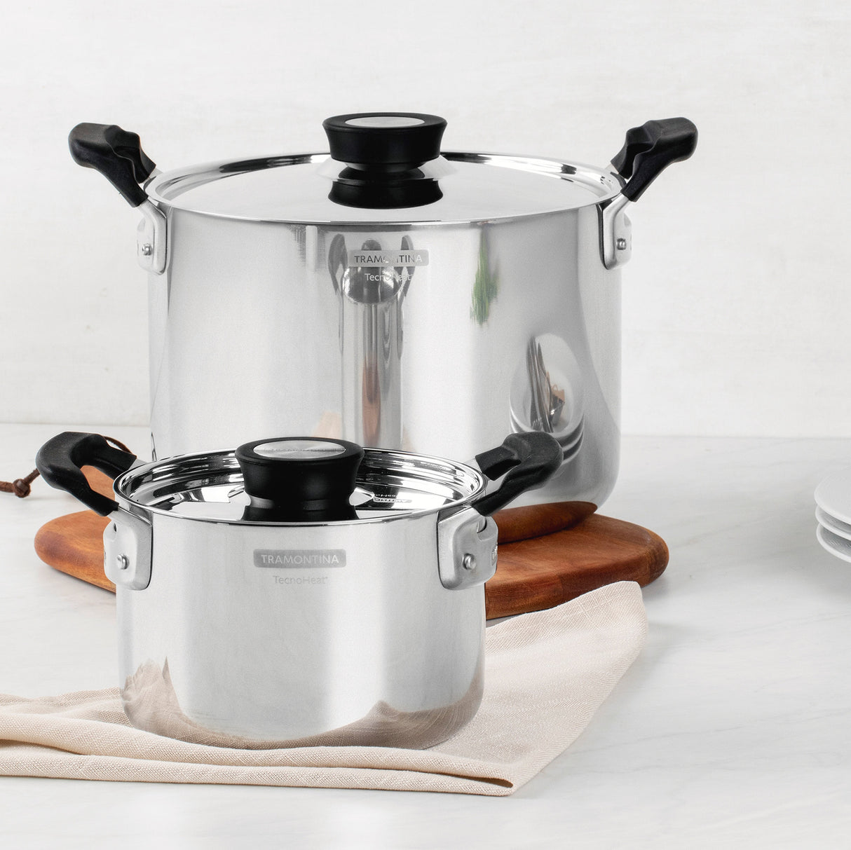 Grano Compact Try-Ply Clad Stainless Steel 3-Piece Cookware Set
