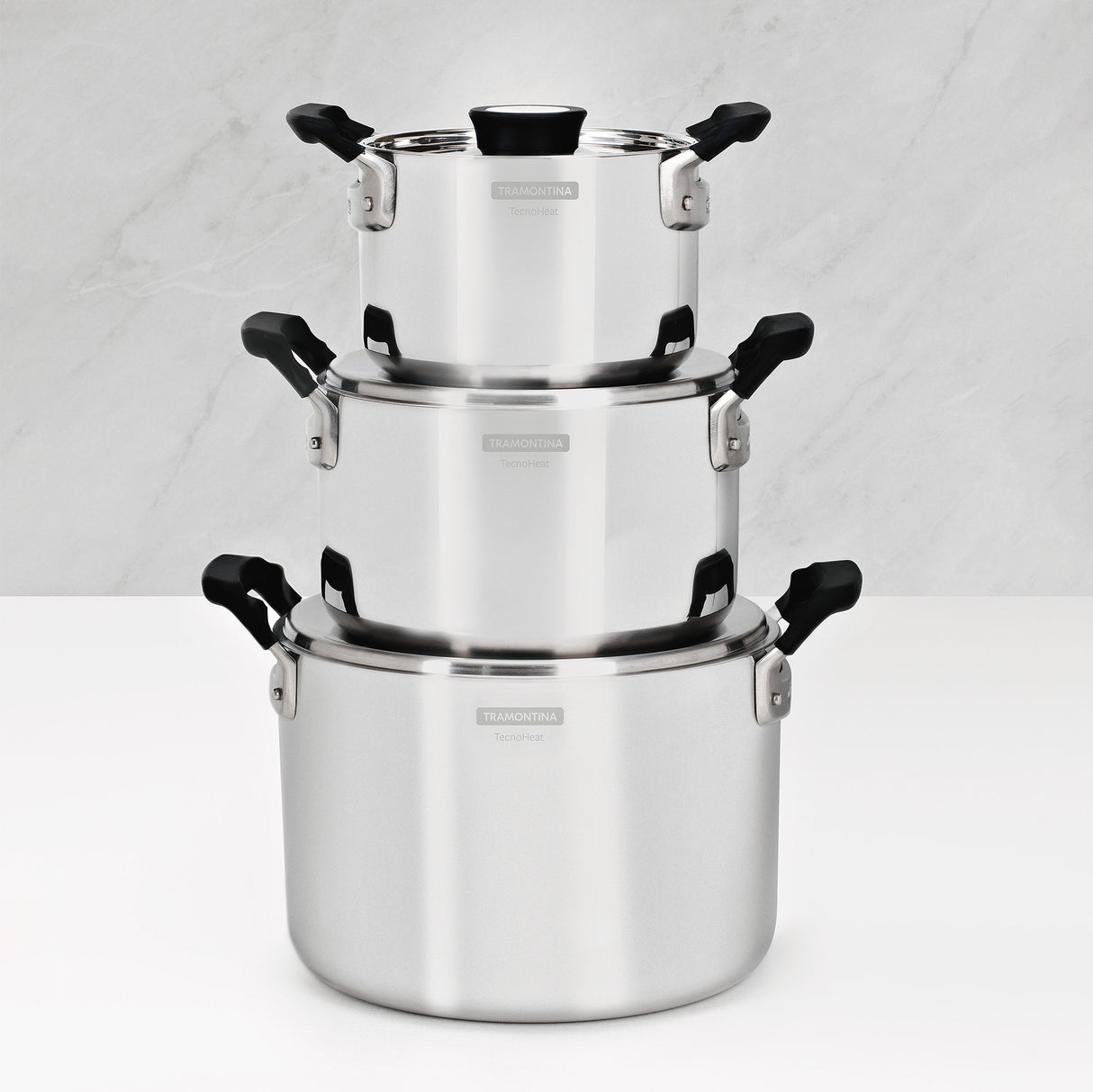 Grano Compact Try-Ply Clad Stainless Steel 3-Piece Cookware Set
