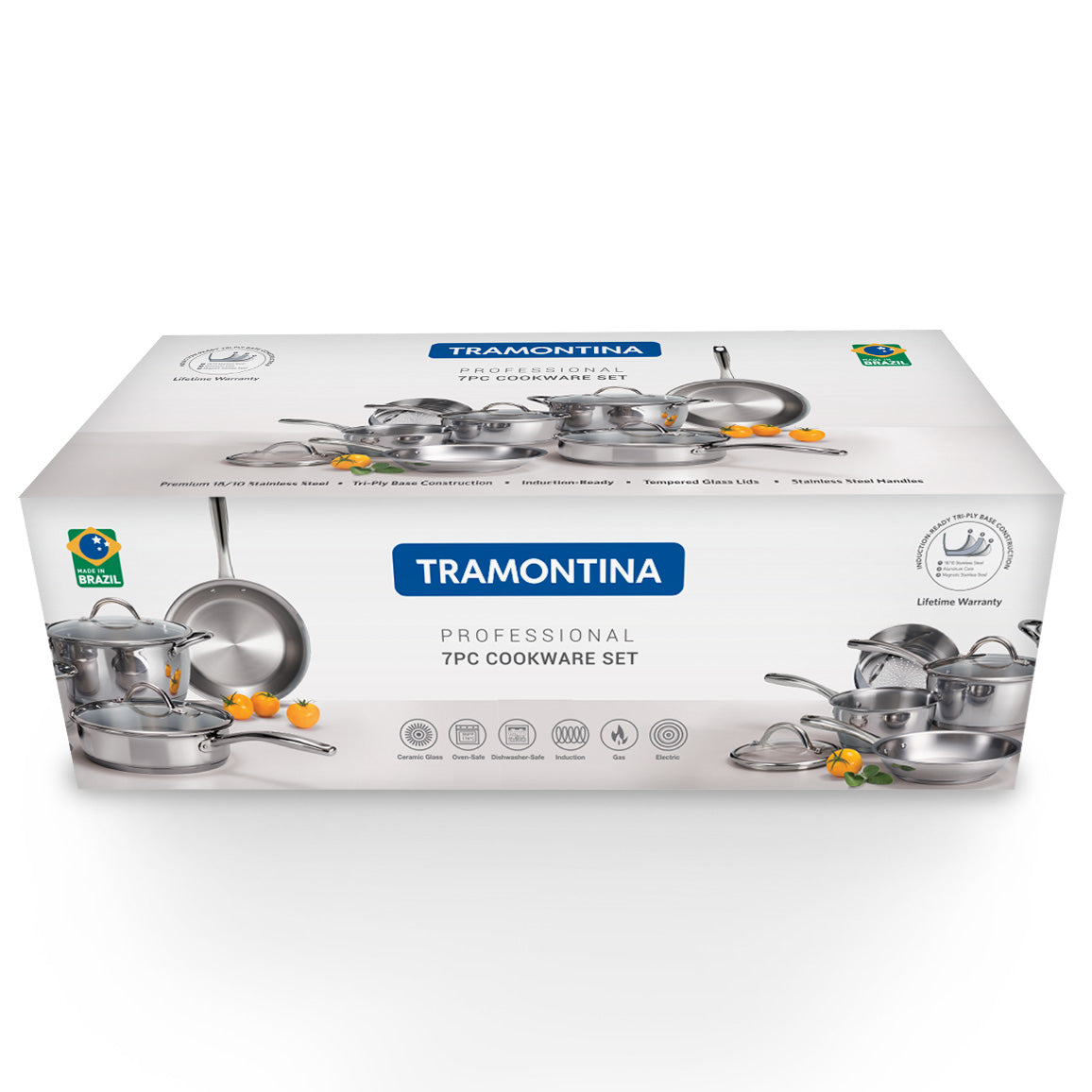 Professional Try-Ply Base Stainless Steel 7-Piece Cookware Set