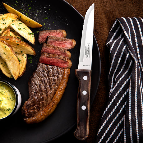 Churrasco Polywood 4-Piece Gaucho Steak Knife Set, Brown