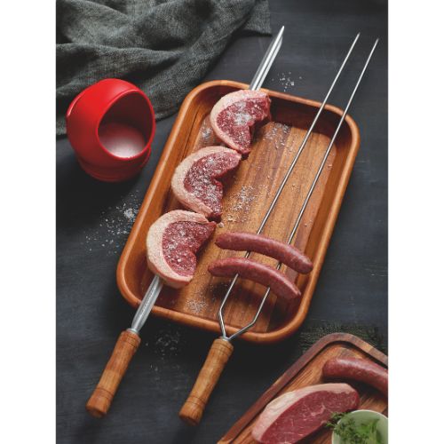 Churrasco 4-Piece Single Prong Skewer Bundle, 65cm
